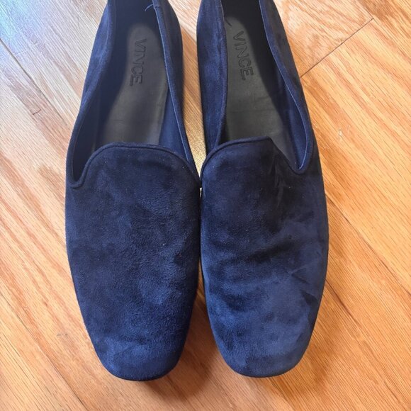 VINCE Vero Cuoio Paz Square Toe Flats Suede Women’s Size 6.5M Color Navy Blue - Picture 4 of 4